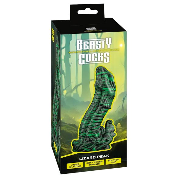 Beasty Cocks Lizard Peak - dildo realistico pene lucertola - silicone verde nero