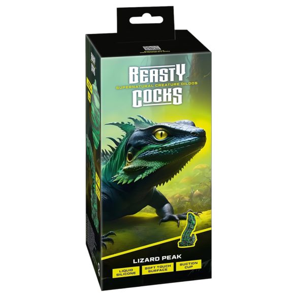 Beasty Cocks Lizard Peak - dildo realistico pene lucertola - silicone verde nero
