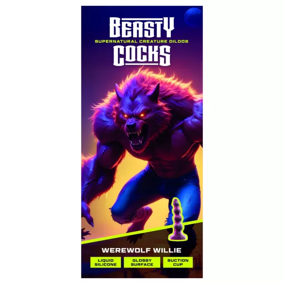 Beasty Cocks - Werewolf Willie dildo con ventosa - bordeaux (21 cm)