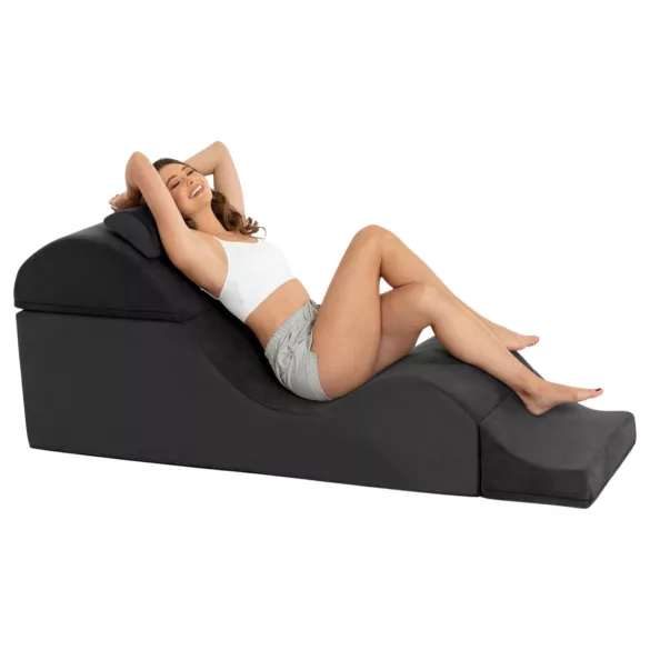 Chaise longue Liberator Aria Flip - divano tantra modulabile - 3 pezzi (nero)