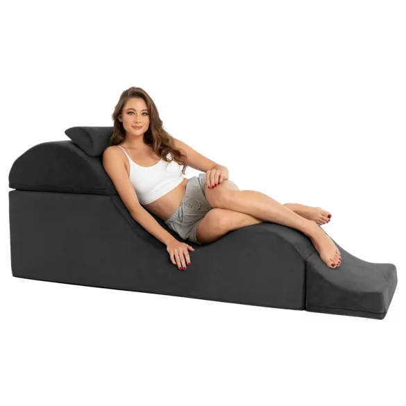 Chaise longue Liberator Aria Flip - divano tantra modulabile - 3 pezzi (nero)