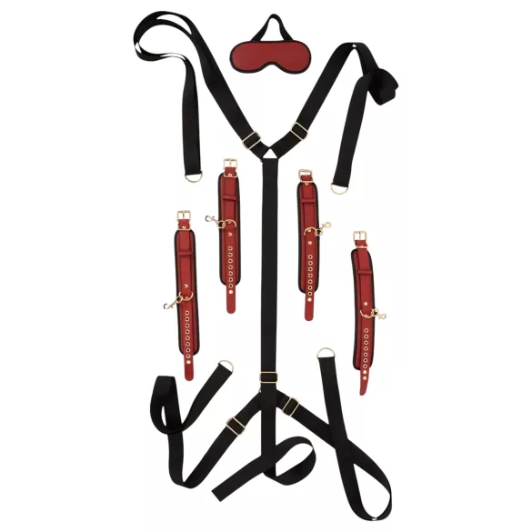 Bad Kitty - set di fasce per legare al letto (nero)