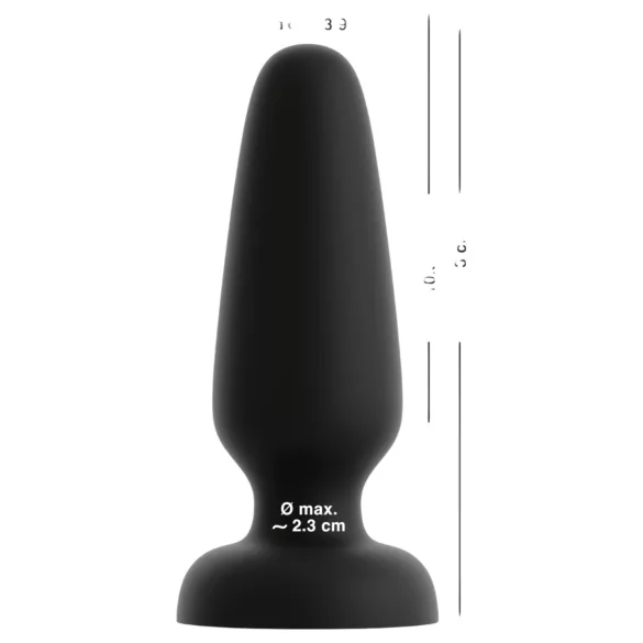 Black Velvets - plug anale in silicone con ventosa (nero) - L