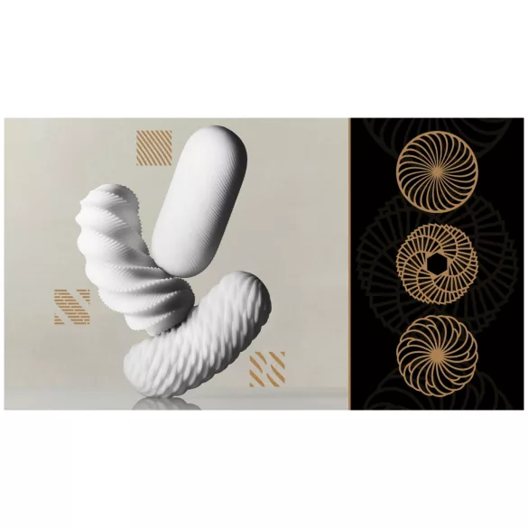 TENGA 3Dx Flow - masturbatore a motivo ondulato (bianco)