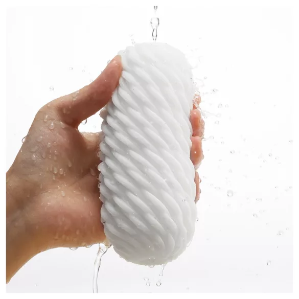 TENGA 3Dx Flow - masturbatore a motivo ondulato (bianco)
