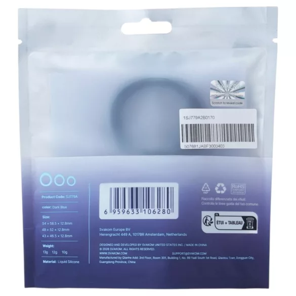 Svakom Triooo - set di anelli fallici in morbido silicone (blu) - 3 pezzi