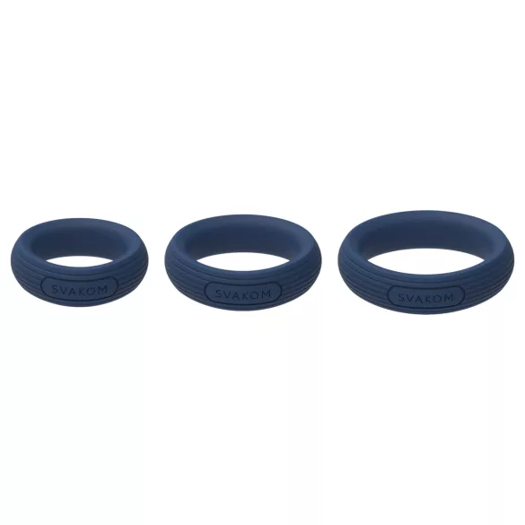 Svakom Triooo - set di anelli fallici in morbido silicone (blu) - 3 pezzi