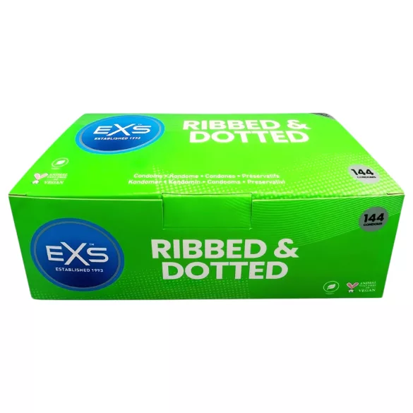 EXS - preservativi stimolanti a coste e puntinati - lattice - 144 pezzi