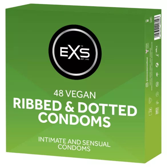 EXS Ribbed & Dotted - preservativi rigati e puntinati (48 pz)