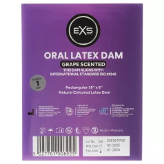   EXS fazzoletto leccabile al gusto d’uva - fazzoletto protettivo in lattice (1 pz)