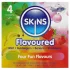 Skins - preservativi aromatizzati - menta, gomma da masticare, banana, fragola (4 pz)