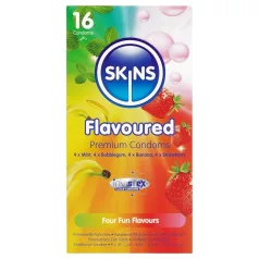   Skins - preservativi aromatizzati - menta, gomma da masticare, banana, fragola (16 pz)