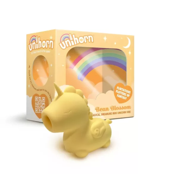 Unihorn Bean Blossom - stimolatore clitorideo ricaricabile unicorno - giallo