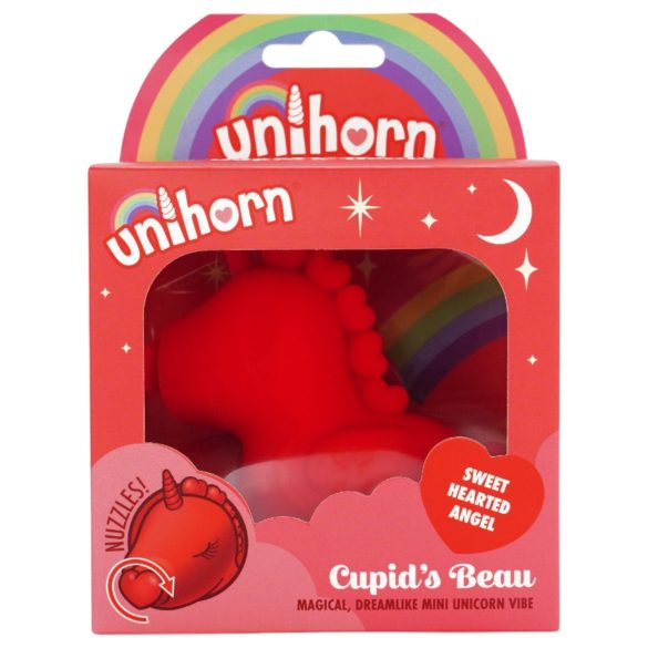 Unihorn Cupid's Beau - stimolatore clitorideo ricaricabile a unicorno - rosso