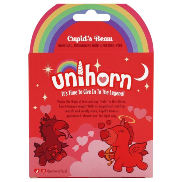 Unihorn Cupid's Beau - stimolatore clitorideo ricaricabile a unicorno - rosso
