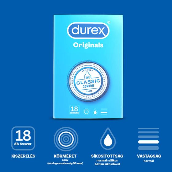 Preservativi Durex Classic Trasparenti (18 pezzi)