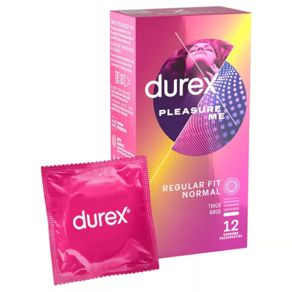 Durex Pleasure Me - preservativi stimolanti con rilievi e punti - 12 pezzi
