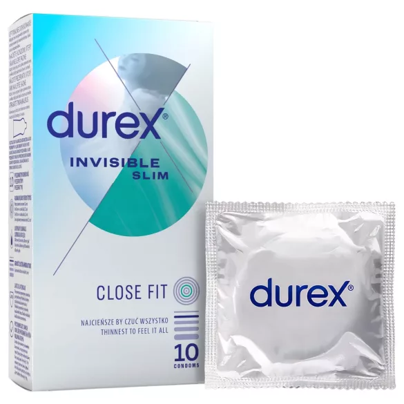Durex Invisible Slim - preservativi ultrasottili - confezione da 10 pezzi