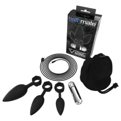   Bathmate Anal Training Plugs Vibe - set di plug anali vibranti (nero)