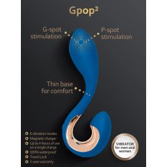   Vibratore Ricaricabile Impermeabile per Punto G/P G-Vibe G-Pop 2 (Blu)