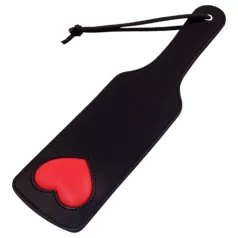Rouge - frustino cuore - vera pelle nera