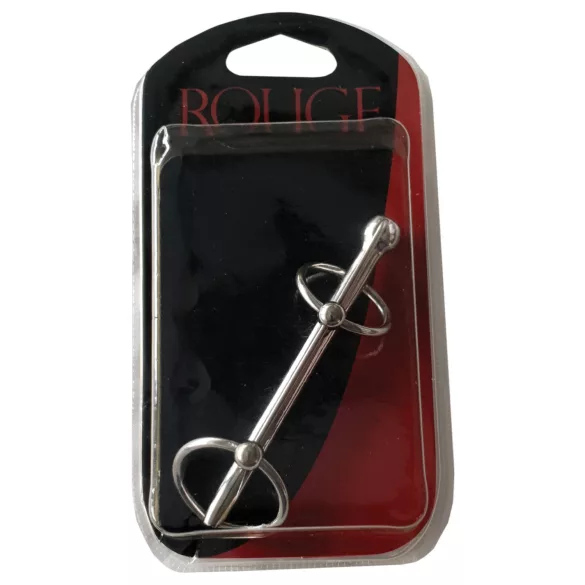 Rouge - dilatatore uretrale doppio anello acciaio inox argento