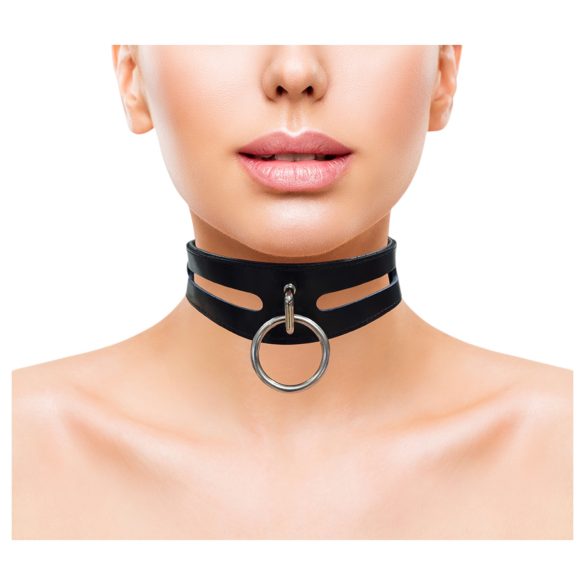 Rouge - collare in vera pelle (nero)