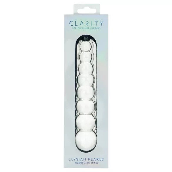 Clarity Elysian Pearls - dildo di vetro con perle (trasparente)