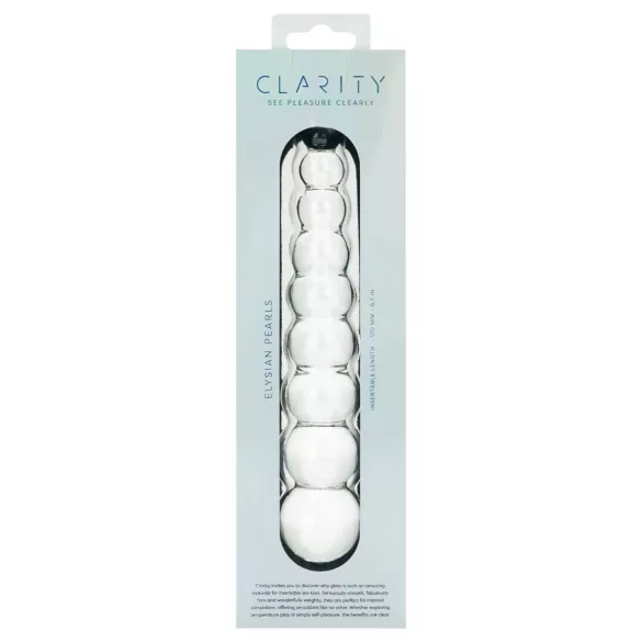 Clarity Elysian Pearls - dildo di vetro con perle (trasparente)