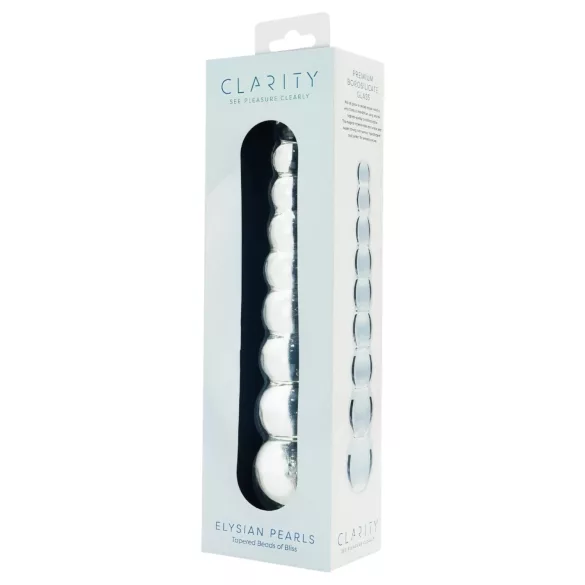 Clarity Elysian Pearls - dildo di vetro con perle (trasparente)