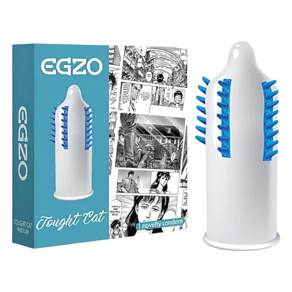 Egzo Tough Cat - preservativo stimolante con rilievi e setole - 1 pezzo