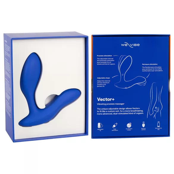 We-Vibe Vector+ - Vibratore anale controllato tramite app (blu)