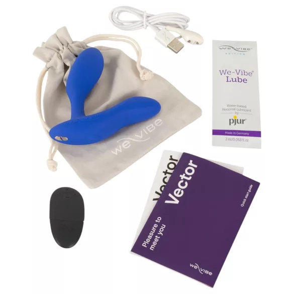 We-Vibe Vector+ - Vibratore anale controllato tramite app (blu)