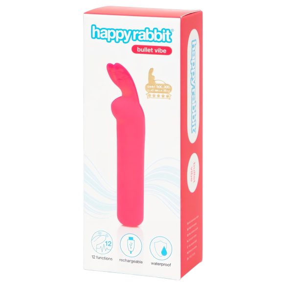 Happyrabbit Bullet - vibratore a forma di coniglio ricaricabile (rosa)