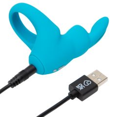   Anello Vibrante per Pene Happyrabbit Cock - Ricaricabile, in Silicone con Estremità a Forma di Orecchie di Coniglio (Blu)
