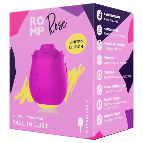 ROMP Rose - succhiatore clitoride con vibrazione - silicone rosa