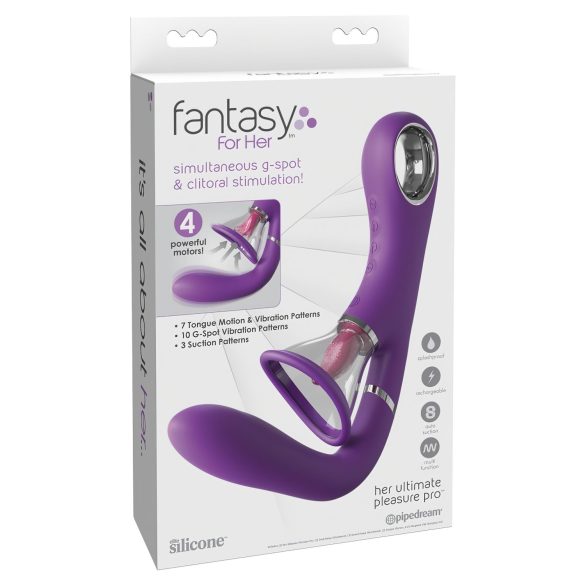 Fantasy For Her - vibratore punto G e clitoride 4 motori silicone viola