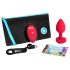 b-vibe a cuore - vibratore anale wireless (rosso)