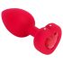 b-vibe a cuore - vibratore anale wireless (rosso)