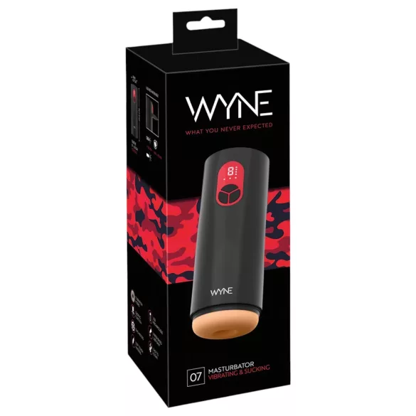 WYNE 07 - masturbatore vibrante e succhiante ricaricabile - nero