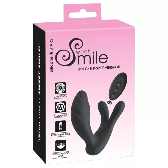 Smile - Vibratore punto G e prostata - Stimolazione doppia - Nero