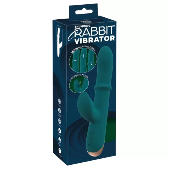 You2Toys - anello vibrante con coniglietto stimolatore - silicone turchese