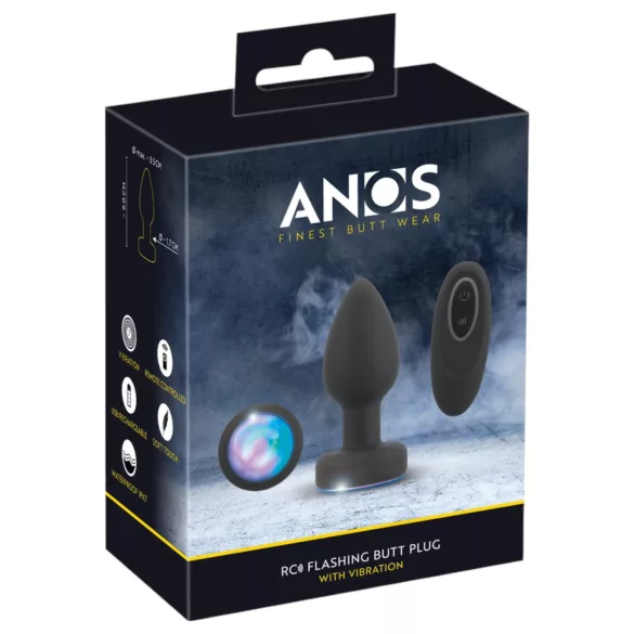 ANOS - plug anale luminoso e vibrante (nero)