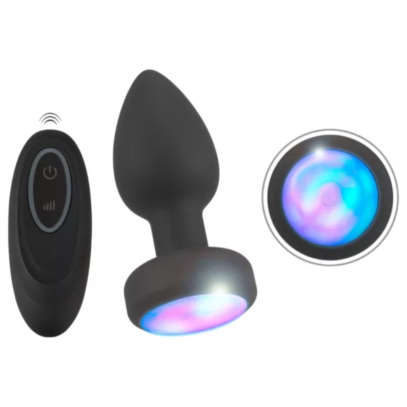 ANOS - plug anale luminoso e vibrante (nero)