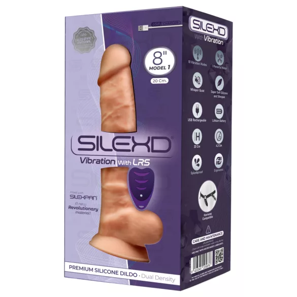 Silexd 8 - vibratore con telecomando - con testicoli - colore naturale