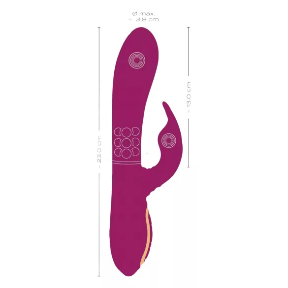 Javida - vibratore rotante con perline 3in1 - silicone viola