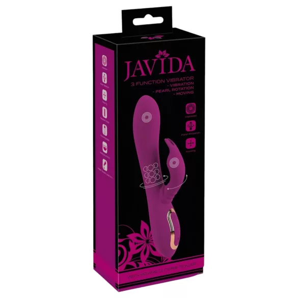 Javida - vibratore rotante con perline 3in1 - silicone viola
