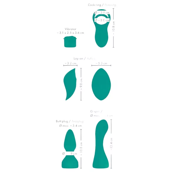 Couples Choice - vibratore 4 in 1 con telecomando - silicone turchese