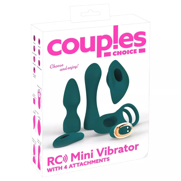 Couples Choice - vibratore 4 in 1 con telecomando - silicone turchese