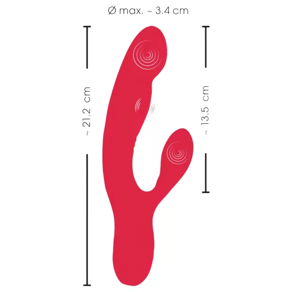 Smile Thumping Rabbit - vibratore ricaricabile 3 motori - silicone rosso